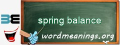 WordMeaning blackboard for spring balance